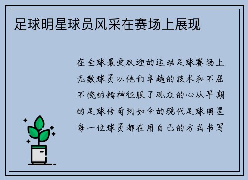 足球明星球员风采在赛场上展现